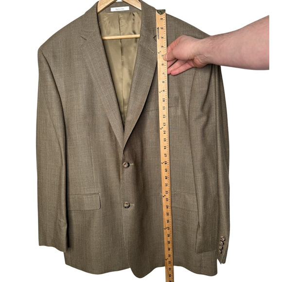 Ralph Lauren Men's 48L Big&Tall $350 Wool Silk Blazer 2 Button Jacket Tan Brown - Picture 6 of 10